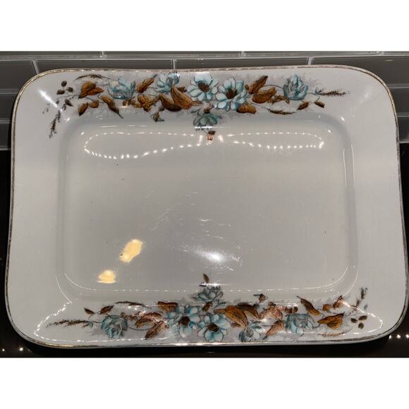 Antique Ironstone 16” Meat Platter-Maddock & Company, England, 1906 Transferware - Picture 2 of 8